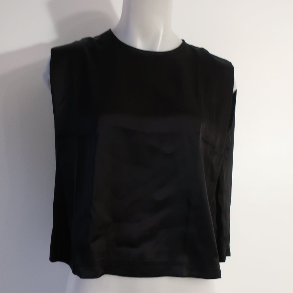 NWT Womens Roari "Brooke" Boxy Black Vegan Silk Tank Top XS*